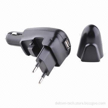 High-quality Universal USB Car Charger with LED Indicator, for iPhone, Samsung